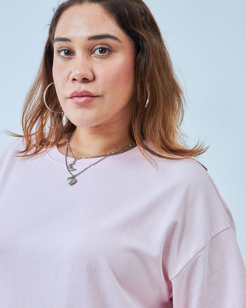 bewakoof Women's Pink Oversized Plus Size T-shirt - Image 5