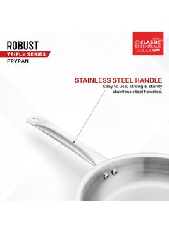 Classic Essentials CLASSIC ESSENTIALS Triply Stainless Steel Fry Pan | Frying Pan for Cooking (24cm, 1.7Ltr) Stove & Induction Cookware | Heat Surround Cooking | Easy Grip Handles | Stainless Steel Fry Pan  - Image 5