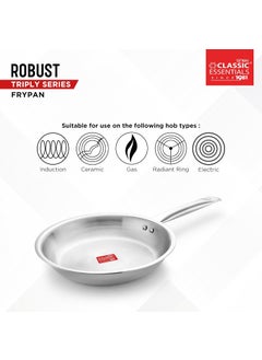 Classic Essentials CLASSIC ESSENTIALS Triply Stainless Steel Fry Pan | Frying Pan for Cooking (24cm, 1.7Ltr) Stove & Induction Cookware | Heat Surround Cooking | Easy Grip Handles | Stainless Steel Fry Pan  - Image 3