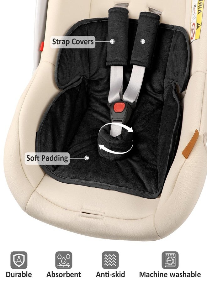 WINGHENLEE Baby Piddle Pad Car Seat Liner, Potty Training Seat Protector, Waterproof Soft Potty Training Cover for Carseat, Stroller, Highchair, Toilet Training for Infant Newborn, Anti-Slip Backing, Black - Image 3