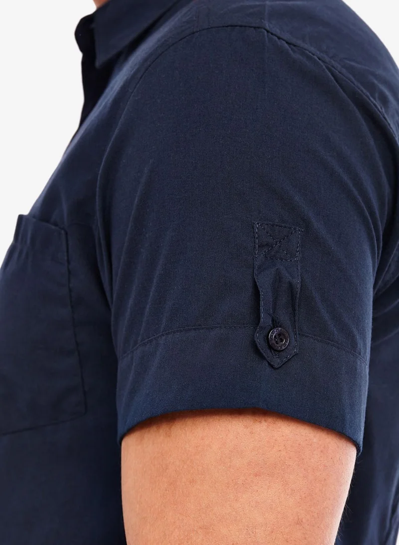 !Solid Chest Pocket Ss Shirt