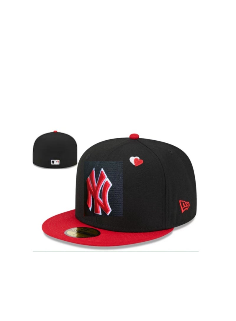 NEW YORK  3D Embroidered Fitted Baseball Team Cap with Closed Back for Sun Protection