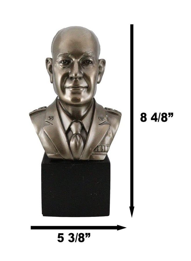 Ebros Gift Realistic Replica Historical Sculpture of 34th USA President Dwight Eisenhower Portrait 3D Bust Figurine in Museum Gallery Quality Finish for Republican Party Educational Library Accent - Image 2