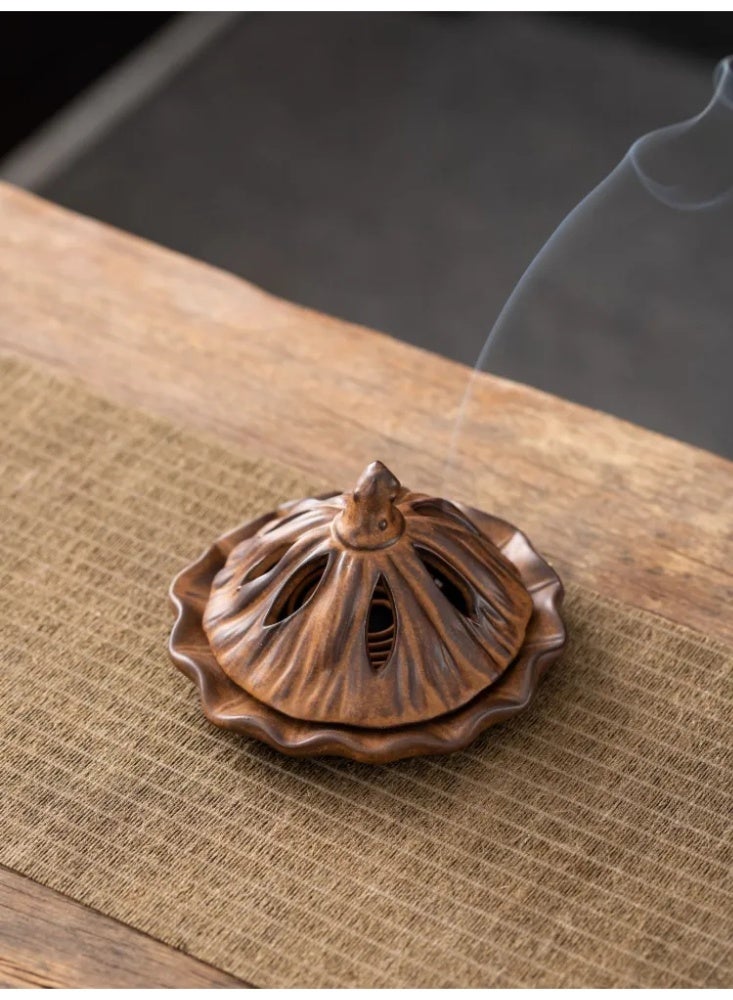 Ceramic Lotus Seed Pod Incense Burner, Traditional Chinese Style Censer for Bakhoor/Oud, Home & Festival Decor Gift - Image 5