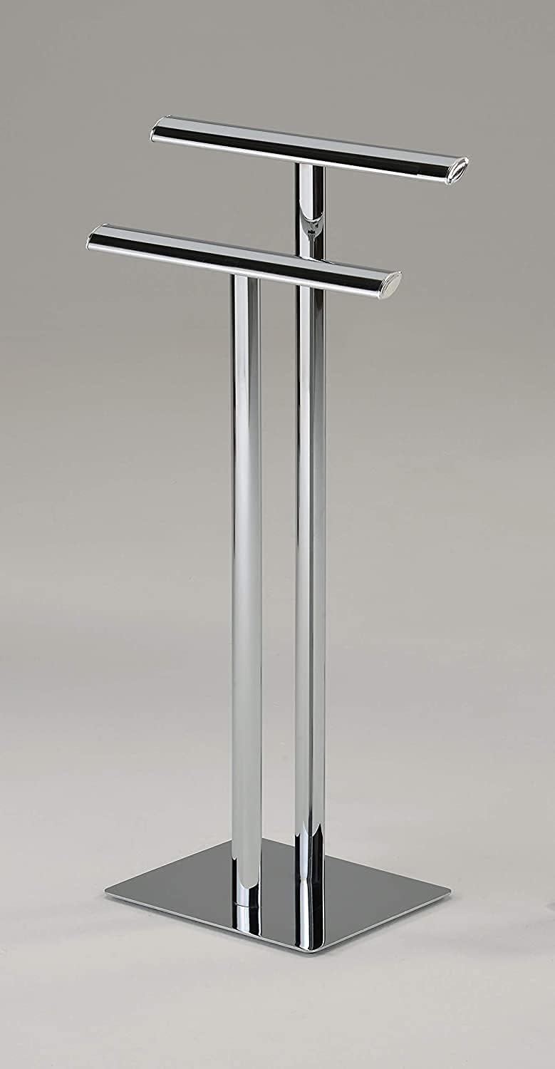 Indian Decor 28809 Metal Modern FreeStanding Towel Rack Stand Chrome  - Image 3