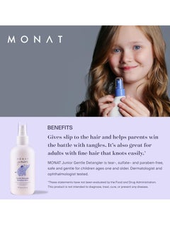 monat MONAT Junior Gentle Detangler - Safe and tear free Hair Detangler Spray for children. All Natural Tear-free, Sulfate & Paraben-free- Net Wt. 177 ml e / 6 fl. Oz.  - Image 4