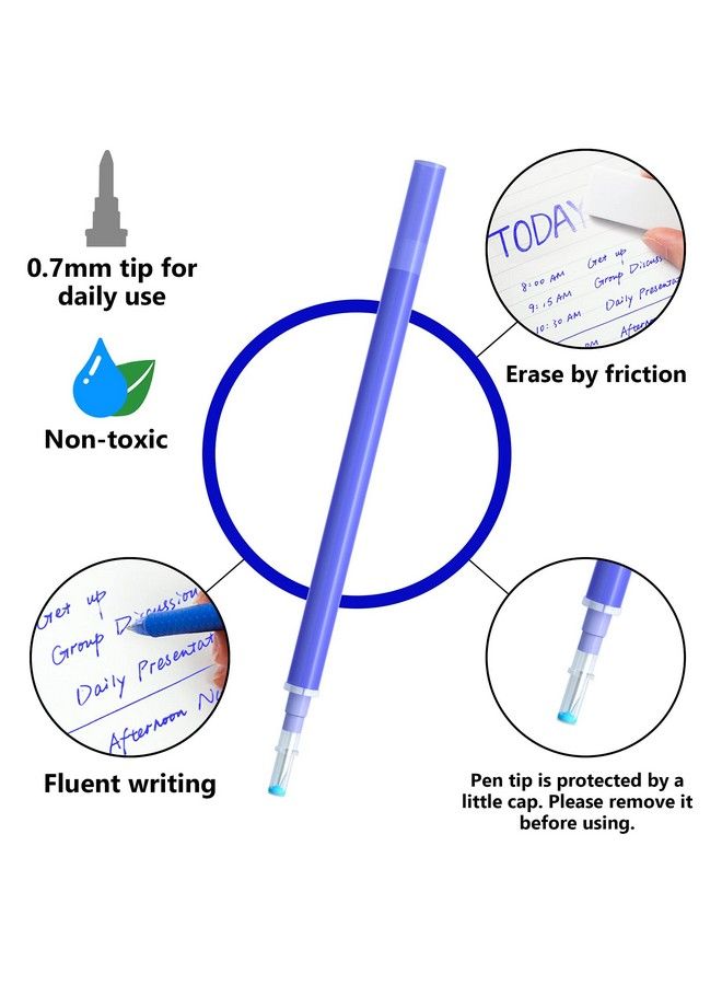 Vanstek 12 Blue Erasable Gel Pen Refills Gel Ink Refills Compatible With Frixion & Friction Erasable Pens Fine Point 0.7 Mm Perfect For Writing Planner & Crossword Puzzles - Image 4