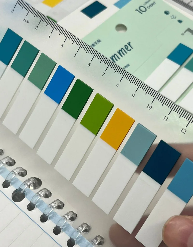 كاغيت جيمي دوكان Paper Ship Shop 10 Half Colored Ruler Summer Transparent Pet Index / Index Sticker / Sticky Note / Post-It