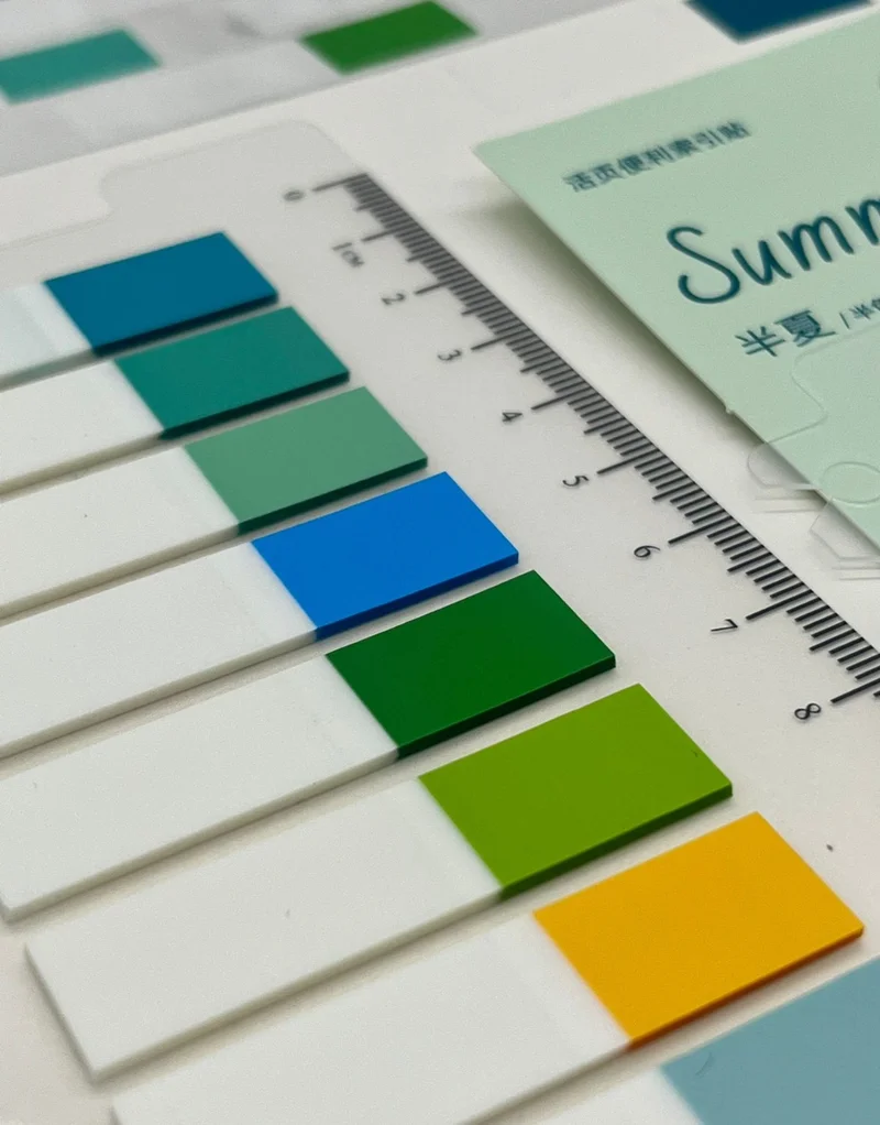كاغيت جيمي دوكان Paper Ship Shop 10 Half Colored Ruler Summer Transparent Pet Index / Index Sticker / Sticky Note / Post-It