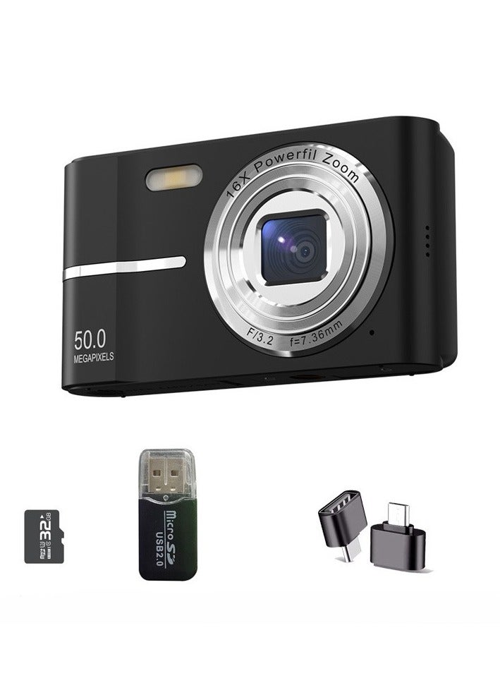 Generic Digital Camera, 50MP Full HD 1080P Camera with 16x Zoom Anti-Shake, Compact Camera for Teens Girls Boys, Kids Camera with 32GB SD Card  - Image 2