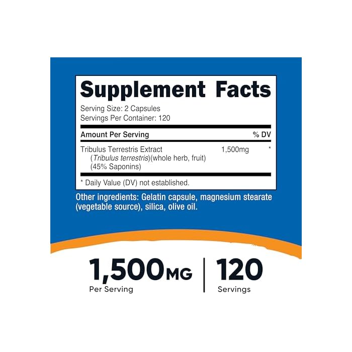 Nutricost Tribulus Terrestris Extract 1500mg, 240 Capsules - 45% Saponins, 120 Servings, Non-GMO, Gluten Free - Image 2