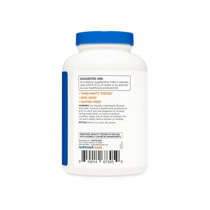Nutricost Tribulus Terrestris Extract 1500mg, 240 Capsules - 45% Saponins, 120 Servings, Non-GMO, Gluten Free - Image 4