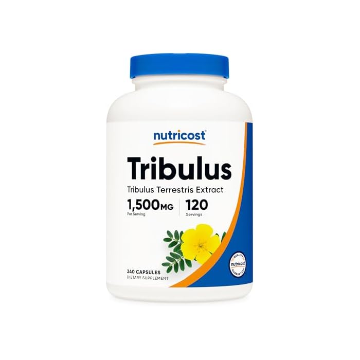 Nutricost Tribulus Terrestris Extract 1500mg, 240 Capsules - 45% Saponins, 120 Servings, Non-GMO, Gluten Free - Image 1