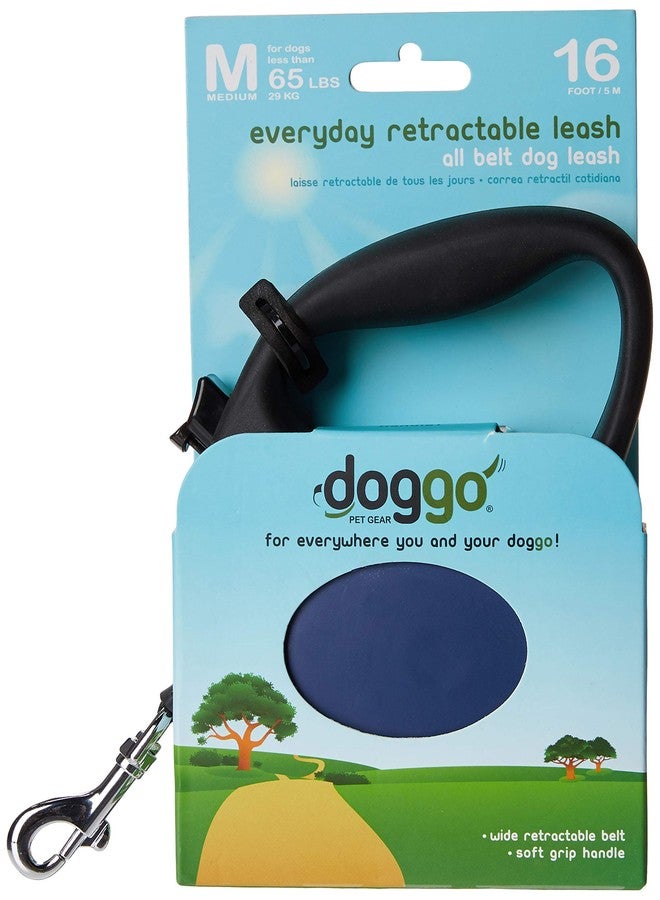 جو دوج مقود قابل للسحب من goDog Doggo للاستخدام اليومي، طول 5 أمتار، مقاس متوسط، أزرق - Image 2