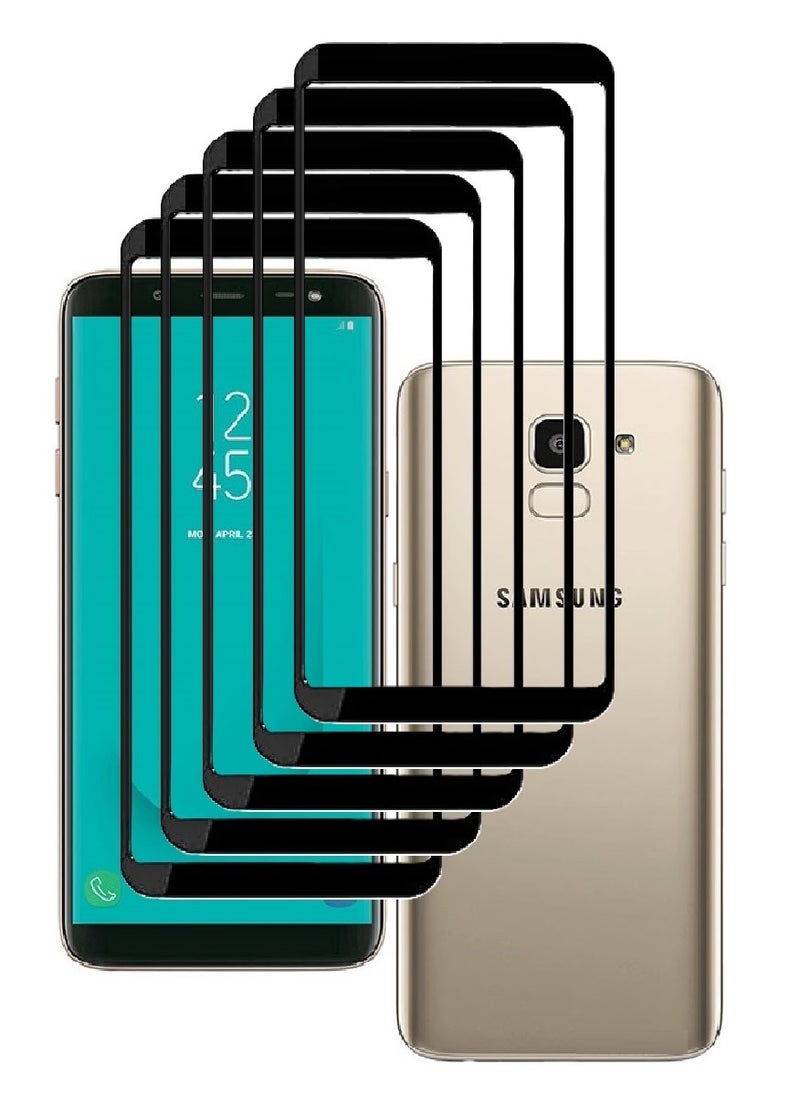 AINA 5 Pieces Tempered Glass Screen Protector 5D Designed For Samsung Galaxy J6 Full Glue Edge to Edge Full Screen Coverage And Bubble Free - Image 1