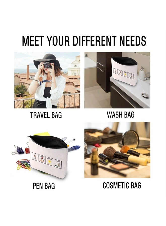 JXGZSO Funny Special Education Teacher Makeup Bag BCBA Speech Therapist Behavior Tech RBT Appreciation Gift (summer break BAG) - Image 4