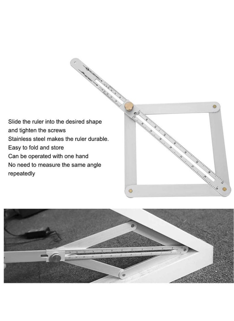 Excefore - Construction Protractors, Angle Protractor Angle Finder Ruler, Stainless Steel Protractor 0-170° Degrees, Universal Goniometer Angle Finder Tool for Carpenter, Diagonal Ceiling Profiler - Image 1