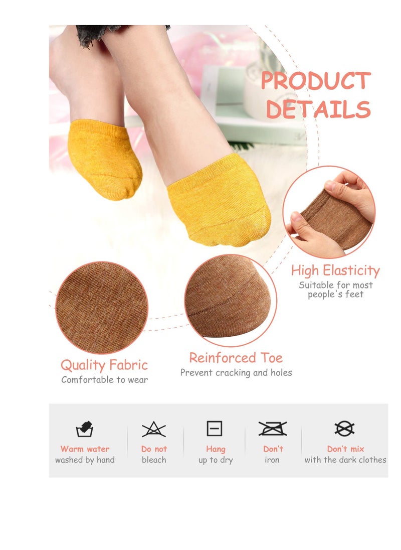 Excefore - Half forefoot Toe Socks, Women Socks, Toe Topper Socks for Women, Non-Slip Pain Relief Sponge Toe Half Socks, Toe Topper Liner Half Socks, cotton Socks Seamless (8Pairs) - Image 1