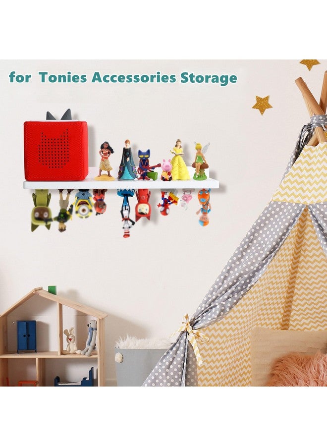PHOENANCEE for Tonies Shelf Magnetic,for Toniebox Figures Storage Display Shelf 30-36 Character,Wall Floating Shelves Wooden,Compatible Charging Station for Children Kid's Room,Oak,1 Tier - Image 2