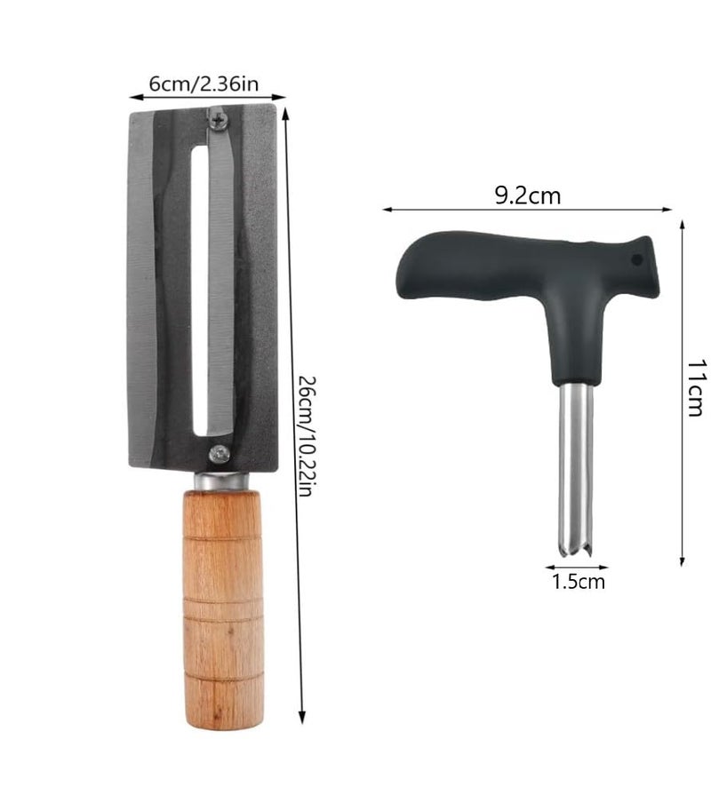 Baskety Sugarcane and Coconut Peeler Combo Pack for Enjoying Sugarcane and Coconut without Any Hard work (Black) - Image 2