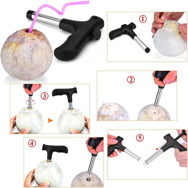 Baskety Sugarcane and Coconut Peeler Combo Pack for Enjoying Sugarcane and Coconut without Any Hard work (Black) - Image 5