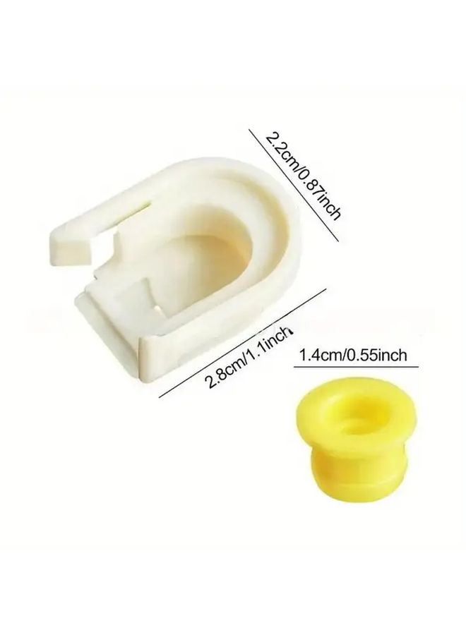 For Ford Gearbox Shift Cable Bushing Retainer Clip 2pcs White Cover Yellow Lining - Image 4