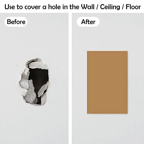 Rubber Bond Self-Adhesive Rubber Wall Outlet Cover Plate 5 Pack - Easy to Apply Peel & Stick Drywall Hole Patch - 5x3 Inch Screwless Blank Wall Plate Cover - Premium Rubber Wall Hole Cover (Brown) - Image 3