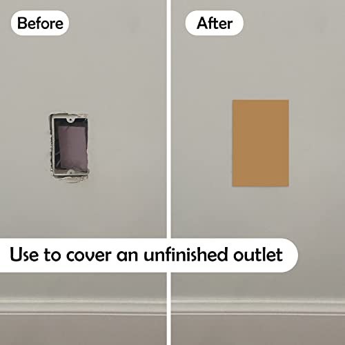 Rubber Bond Self-Adhesive Rubber Wall Outlet Cover Plate 5 Pack - Easy to Apply Peel & Stick Drywall Hole Patch - 5x3 Inch Screwless Blank Wall Plate Cover - Premium Rubber Wall Hole Cover (Brown) - Image 2