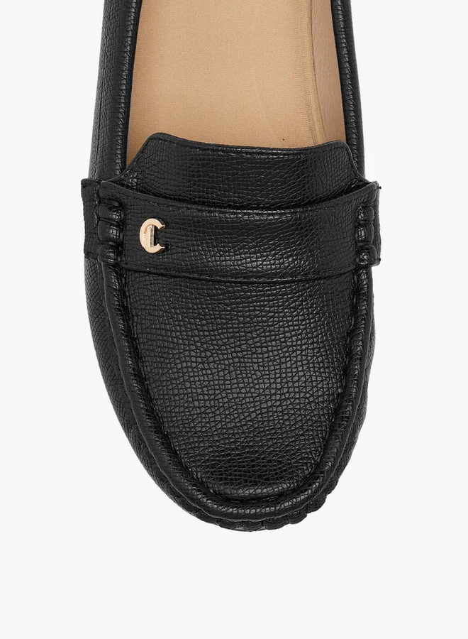 Le Confort Women Textured Slip-On Loafers with Wedge Heels