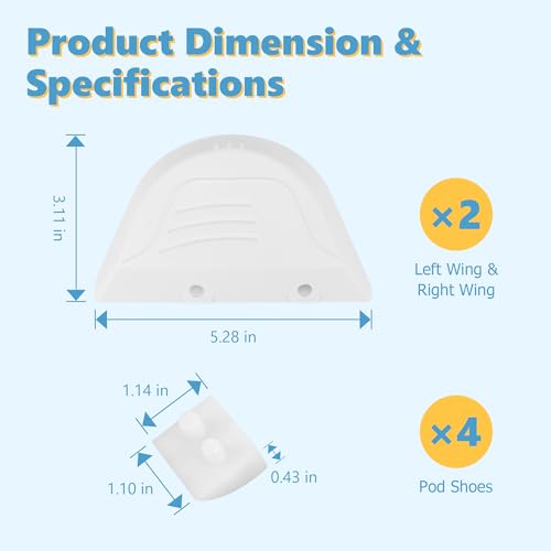 Funmit AXV414604WHP Wing and Pod Shoe Combo Maintenance Kit Replacement for Hayward Navigator Automatic Pool Vac Cleaners - Image 2