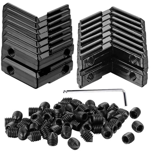 IXGNIJ 30Sets 2020 Corner Bracket L-Type Internal Connectors for 2020 Series 6mm Slot Aluminum Extrusion Profile Accessories(Black) - Image 1