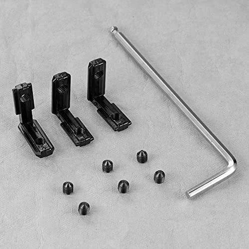 IXGNIJ 30Sets 2020 Corner Bracket L-Type Internal Connectors for 2020 Series 6mm Slot Aluminum Extrusion Profile Accessories(Black) - Image 3
