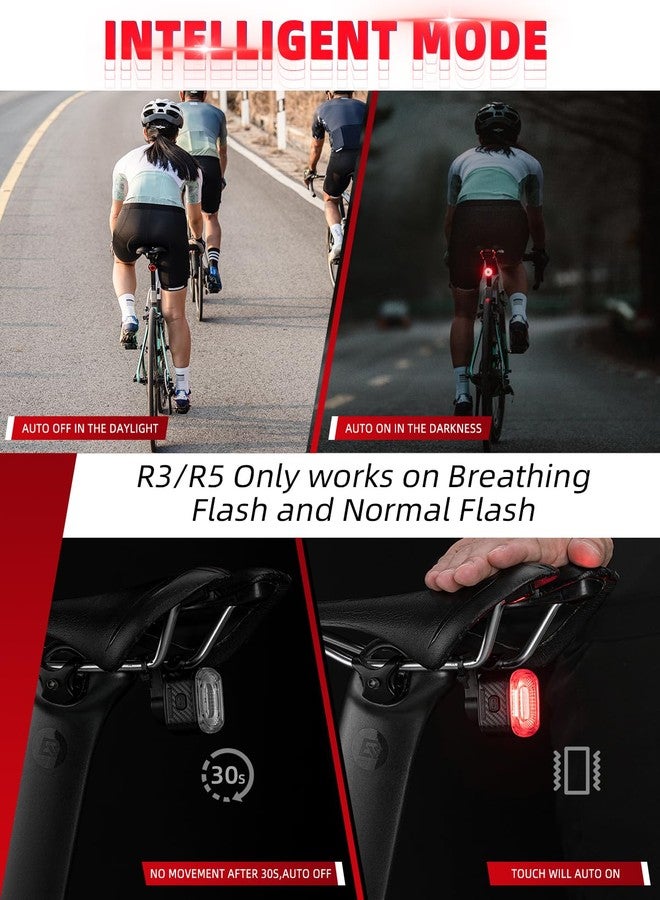 ROCKBROS Smart Bike Tail Light Brake Sensing Bicycle Rear Lights for Night Riding with IPX6 Waterproof, Type C USB Rechargeable - Image 4