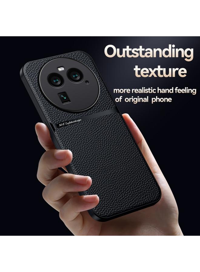 erorex Case For OPPO Find X6 Pro Litchi Leather Magnetic Full Coverage Shockproof Phone Case - Image 3