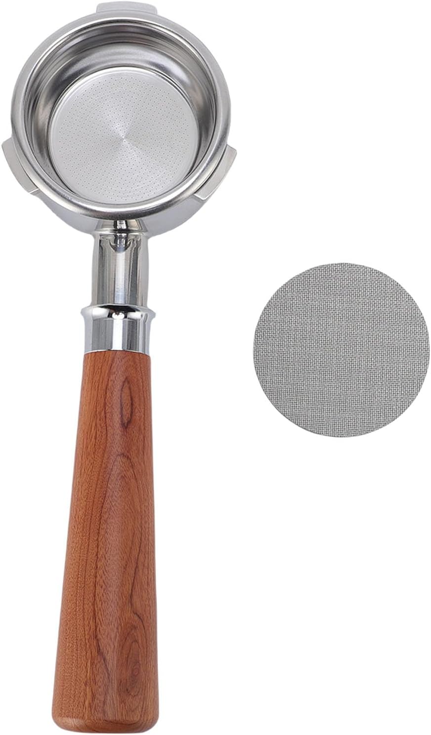 General need oriented design Zunate 58mm Bottomless Portafilter for Petrus and Gemilai Coffee Machines, Solid Wood Handle with Puck Screen, Stainless Steel Basket for Enhanced Extraction All item simp