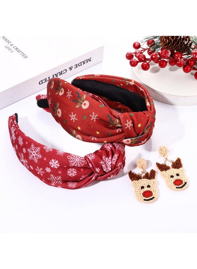 PHALIN Christmas Headband For Women Christmas Hair Accessories Cute Reindeer Xmas Tree Snowflake Santa Claus Knotted Headband Xmas Outfits Accessory Holiday Party Jewelry Gifts - Image 2