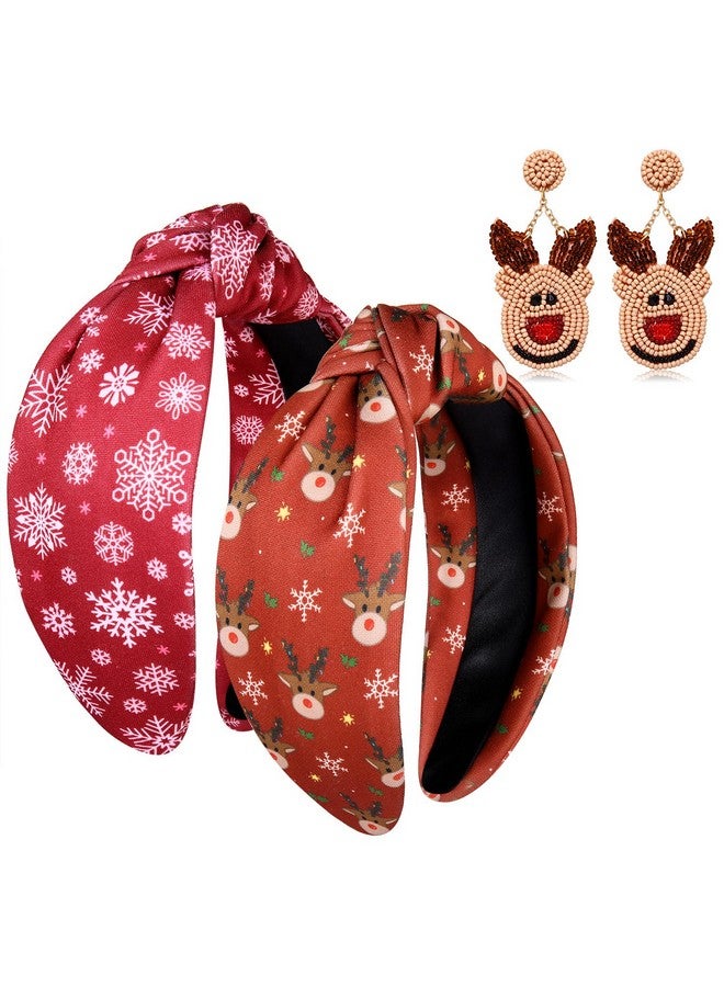 PHALIN Christmas Headband For Women Christmas Hair Accessories Cute Reindeer Xmas Tree Snowflake Santa Claus Knotted Headband Xmas Outfits Accessory Holiday Party Jewelry Gifts - Image 1