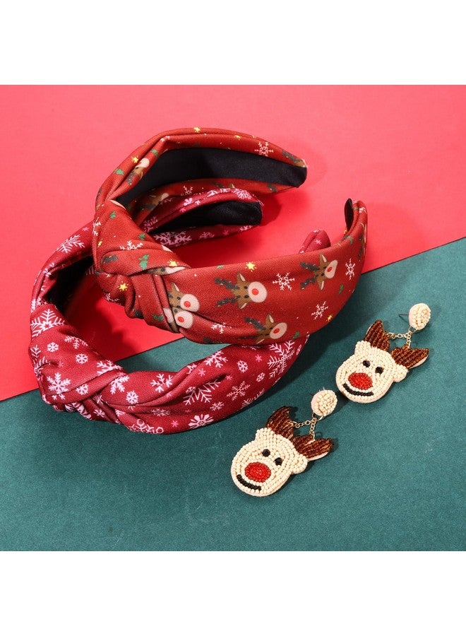 PHALIN Christmas Headband For Women Christmas Hair Accessories Cute Reindeer Xmas Tree Snowflake Santa Claus Knotted Headband Xmas Outfits Accessory Holiday Party Jewelry Gifts - Image 4