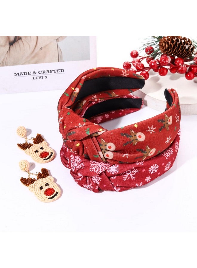PHALIN Christmas Headband For Women Christmas Hair Accessories Cute Reindeer Xmas Tree Snowflake Santa Claus Knotted Headband Xmas Outfits Accessory Holiday Party Jewelry Gifts - Image 3