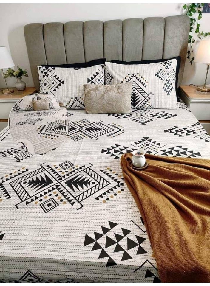 طقم ملاية قماش العامريه سرير كبير4 قطع مقاس 240*240 - Image 1