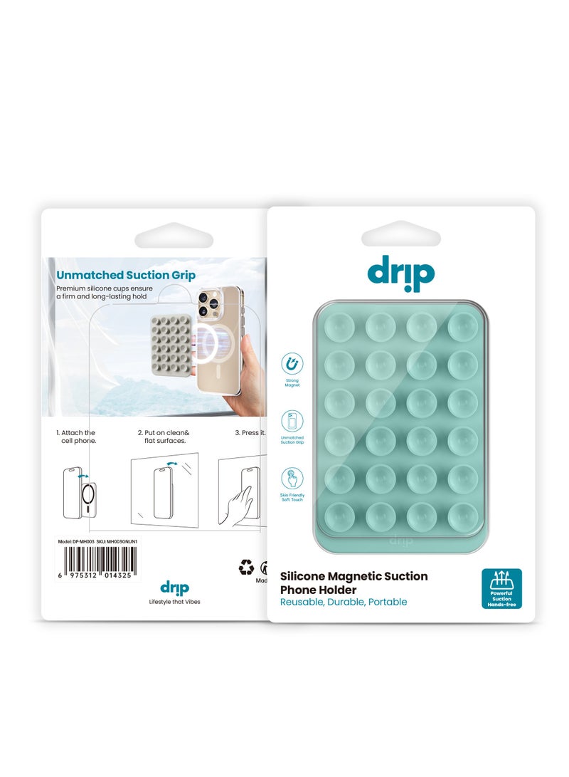 DRIP Magnetic Silicone Drip Surface Adhesive Stand for Mobile Phone-Green - Image 4