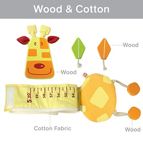 I'm Wood and Fabric Wall Growth Chart, Height Measurement, Scale, Ruler for Kids (Giraffe) - Image 4