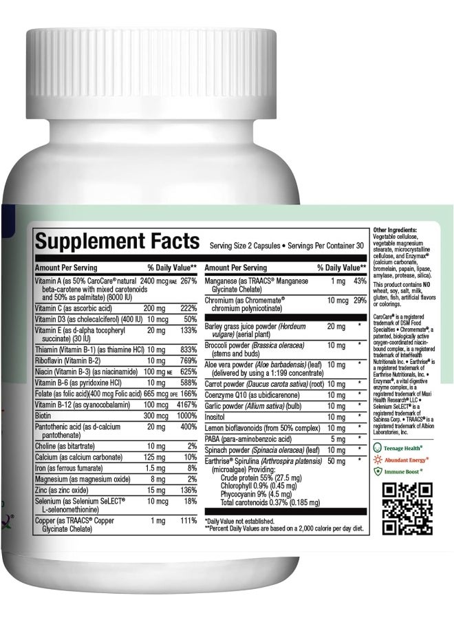 Maxi Health Teen Multivitamin – Natural Vitamins For Teenage Boys Ages 12-17 – Enhances Development And Immune Health - Best Kosher Supplement For Teenagers – 60 Count (120, Girls)  - Image 5
