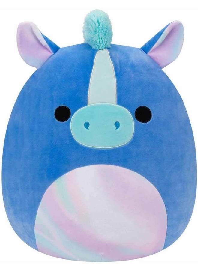 Squishmallows Squishmallows Romano Blue Hippocampus Medium Plush Toy with Iridescent Belly, 12 Inch Size  - Image 1