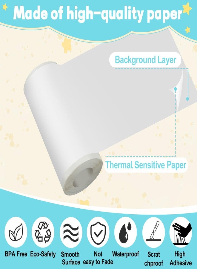 OGNWFUNK 15 Rolls Sticker Maker Refill Compatible with Hello Blink - White Adhesive Paper for Custom Stickers, Includes 4 Color Sticker Rolls, Thermal Paper for Kids Instant Camera (15) - Image 2