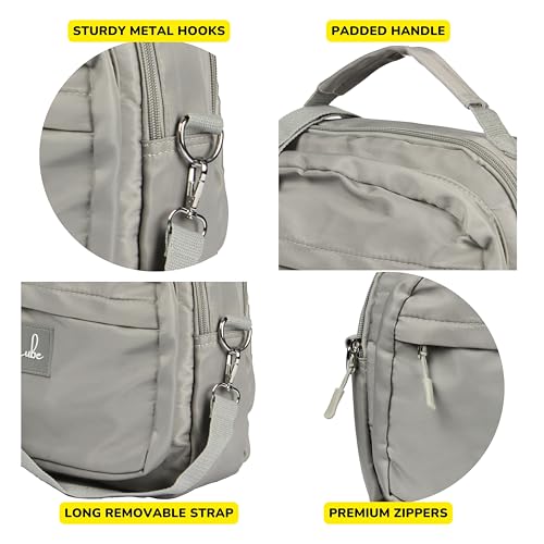 POPCUBE Big Women Big Crossbody Bag Waterproof Multi-layer Casual Satchel Bag Shoulder Bag Messenger Bag Travel Bag With Inner Padded Pocket & Adjustable Strap - Image 5