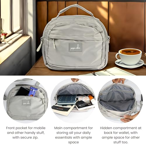 POPCUBE Big Women Big Crossbody Bag Waterproof Multi-layer Casual Satchel Bag Shoulder Bag Messenger Bag Travel Bag With Inner Padded Pocket & Adjustable Strap - Image 3