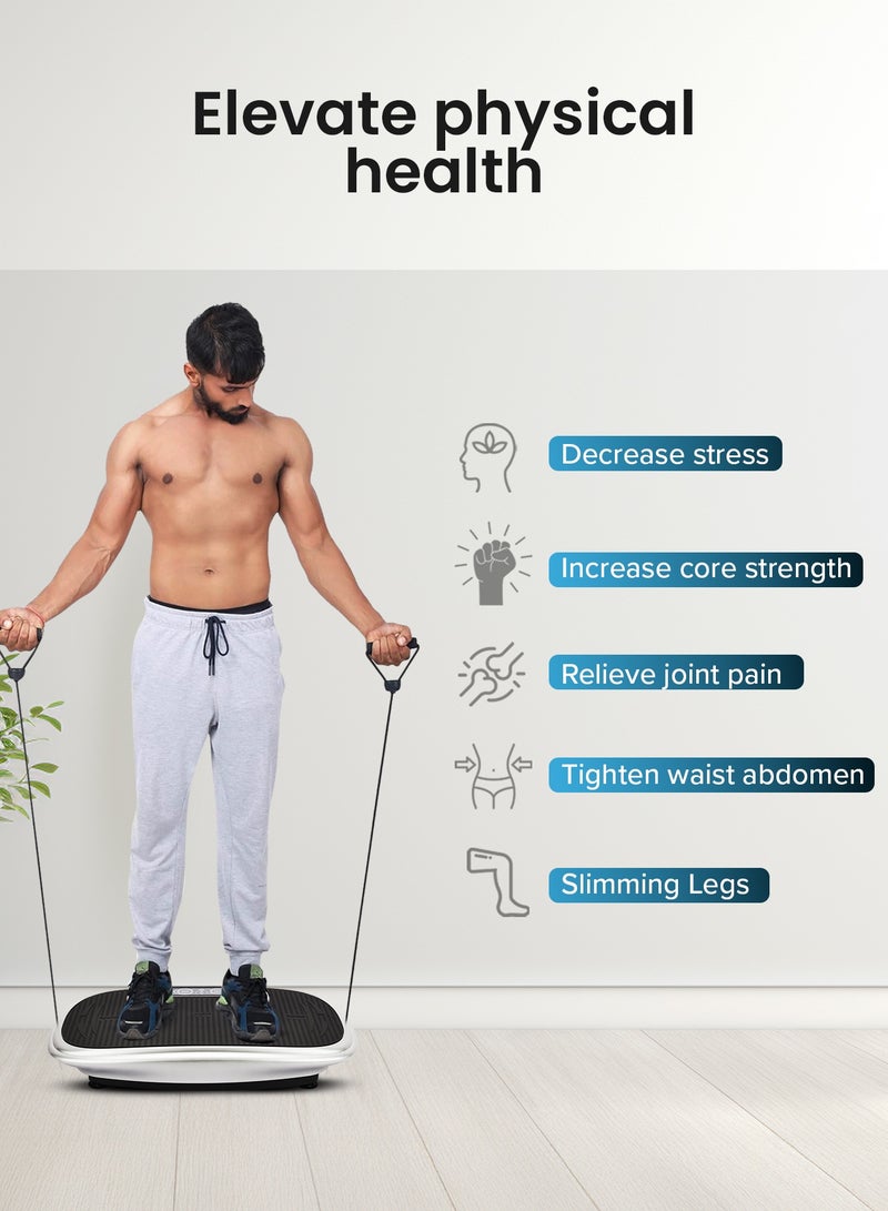 Geepas Vibration Plate Massager - GVP86107/ with 4 Training Modes and Touchscreen Display, Bluetooth Music, Adjustable Time and Speed, with Remote Control/ Perfect for Muscle Toning, Fat Burning, Blood Circulation, Reduce Stress and Tension, Improve Balance, etc./ White and Grey, 2 Years Warranty - Image 3