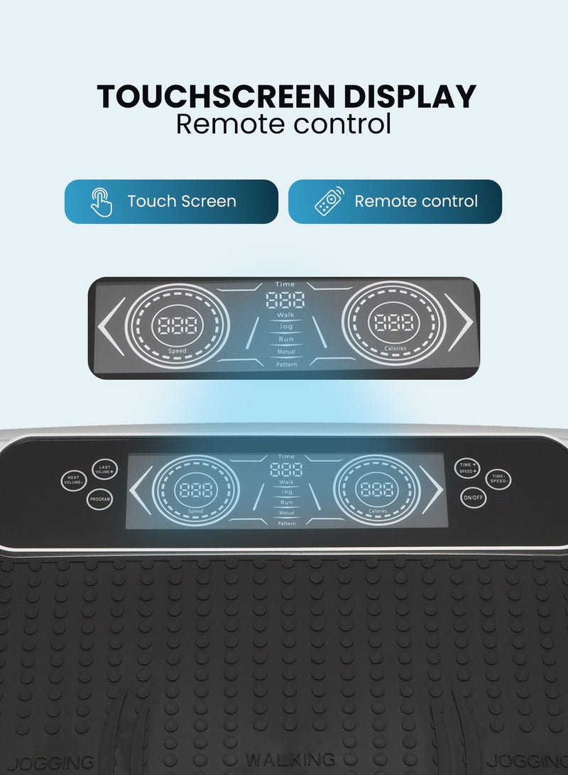 Geepas Vibration Plate Massager - GVP86107/ with 4 Training Modes and Touchscreen Display, Bluetooth Music, Adjustable Time and Speed, with Remote Control/ Perfect for Muscle Toning, Fat Burning, Blood Circulation, Reduce Stress and Tension, Improve Balance, etc./ White and Grey, 2 Years Warranty - Image 5