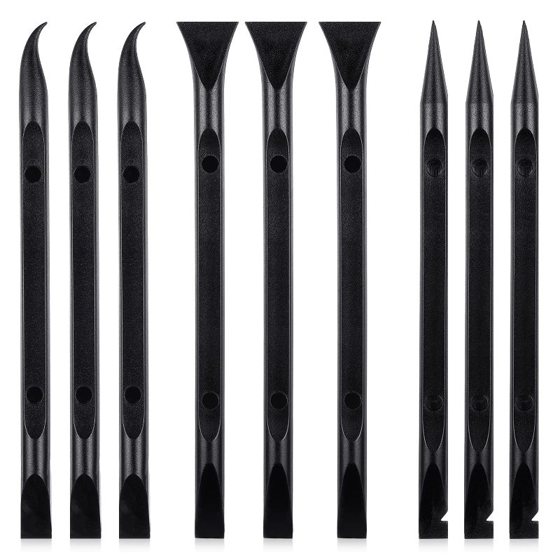 Honoson 9 Pieces Plastic Scraper Tool Scratch Free Crevice Cleaning Sticker Remover Tool Multipurpose Non Scratch Scrapers for Tight Spaces, Kitchen, Crevices, Auto Detailing, Paint - Image 1
